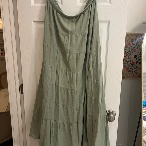 Peppermayo Sage Green Tiered A-Line Skirt - Picture 5 of 6